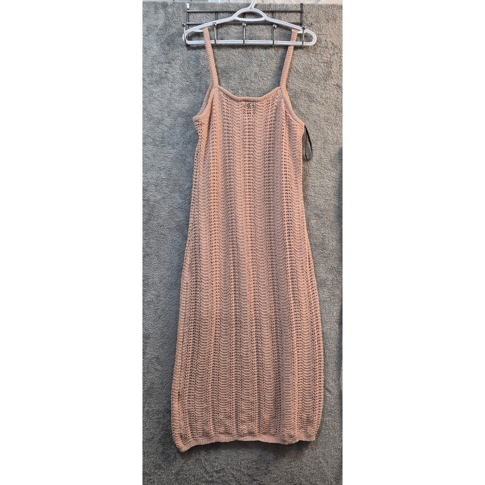 Volcom Peach Crochet Knit Midi Dress Sleeveless V-Neck B1322102 XL(12)